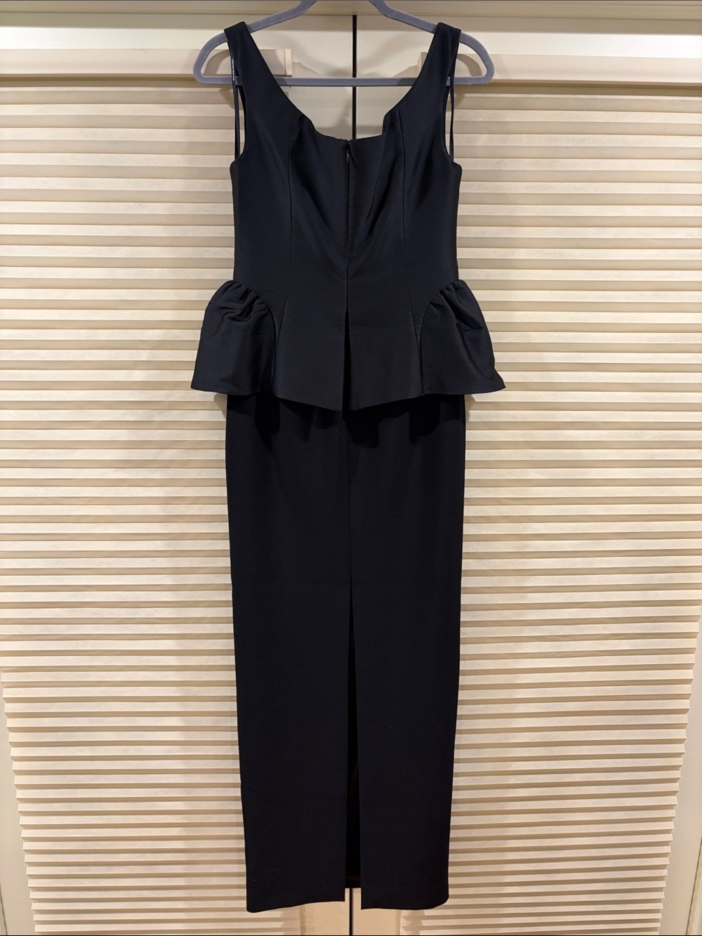 NWOT Roland Mouret Black Peplum Maxi Dress with Contrast Buttons, Size US 6 - Picture 7 of 14